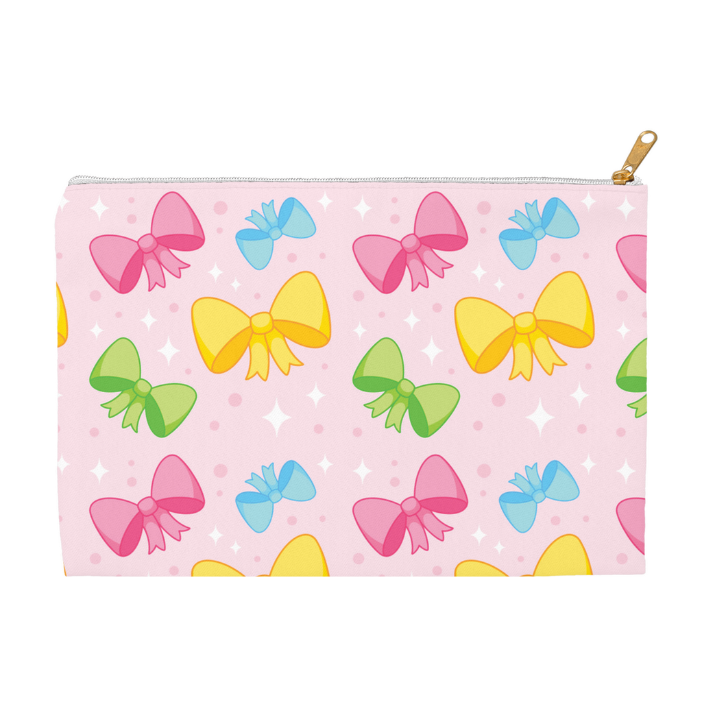 Rainbow Bow Cute Pink Accessory Pouch