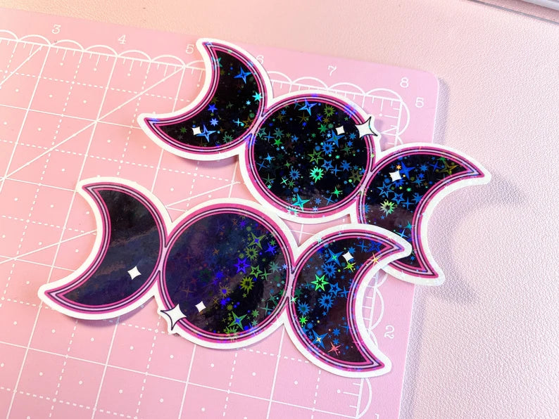 Triple Goddess Black Moon Sticker