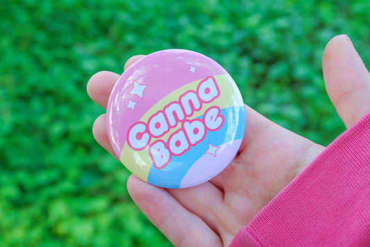 Cannababe Cannabis Rainbow Button 2.25 Inch