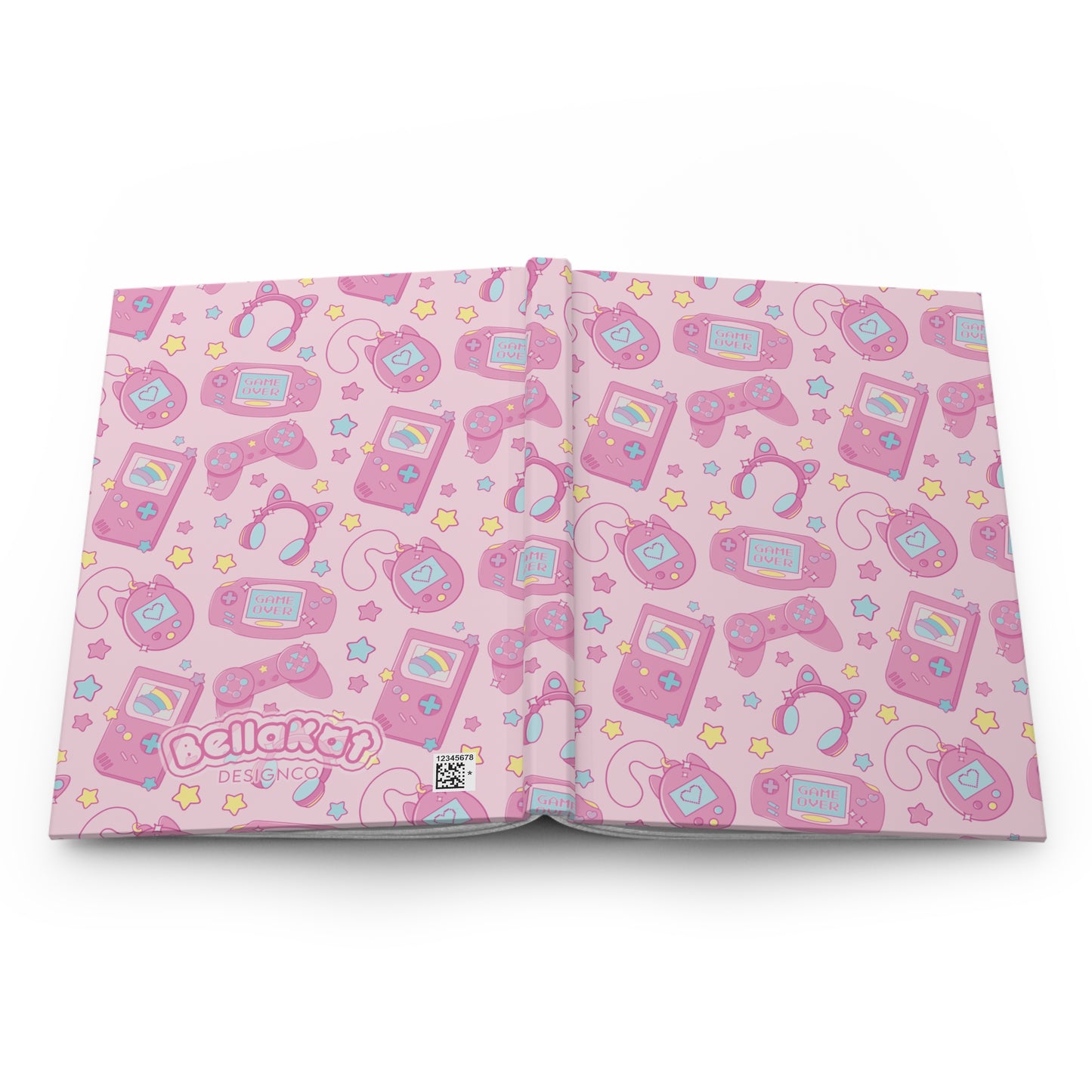 Retro Gamer Girl Kawaii Hardcover Journal Notebook