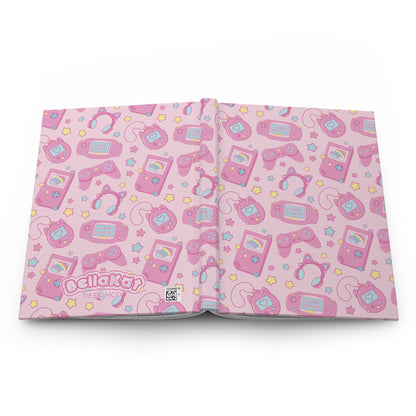 Retro Gamer Girl Kawaii Hardcover Journal Notebook