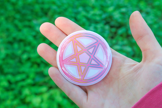 Pink Pentagram Cute 2.25 Inch Button