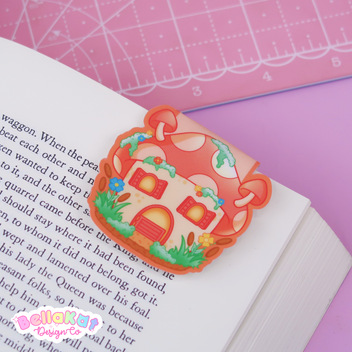 Cozy Mushroom House Fantasy Aesthetic Bookmark