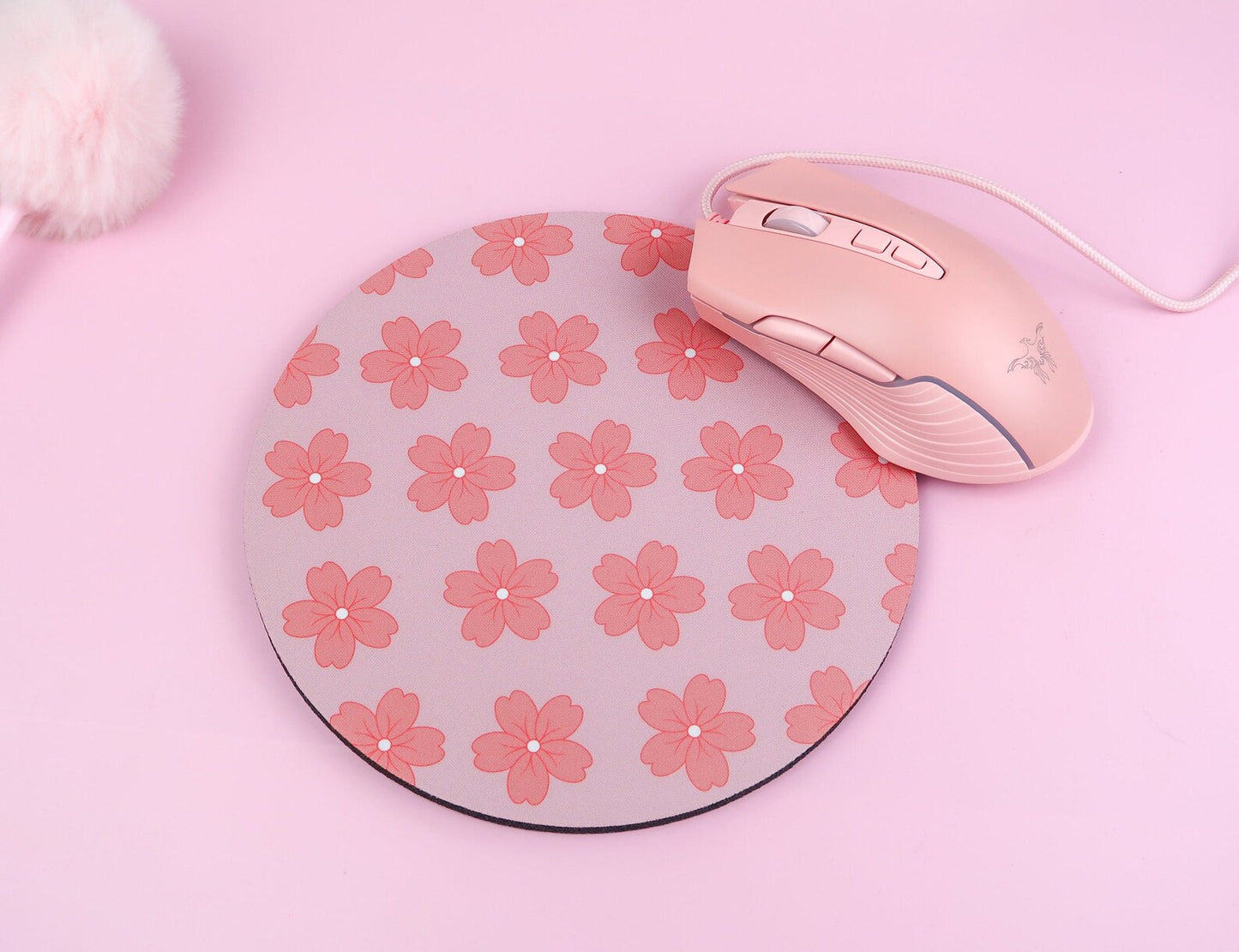 Cherry Blossom Floral Kawaii Mousepad