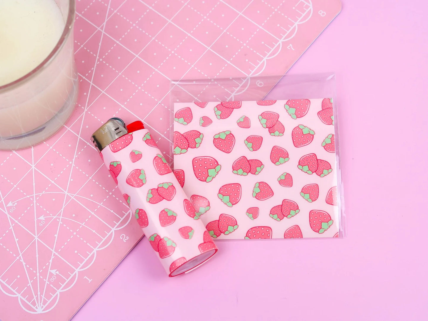 Strawberry Pattern Pink Lighter Wraps