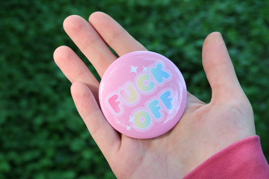 F**k Off Rainbow Kawaii Button