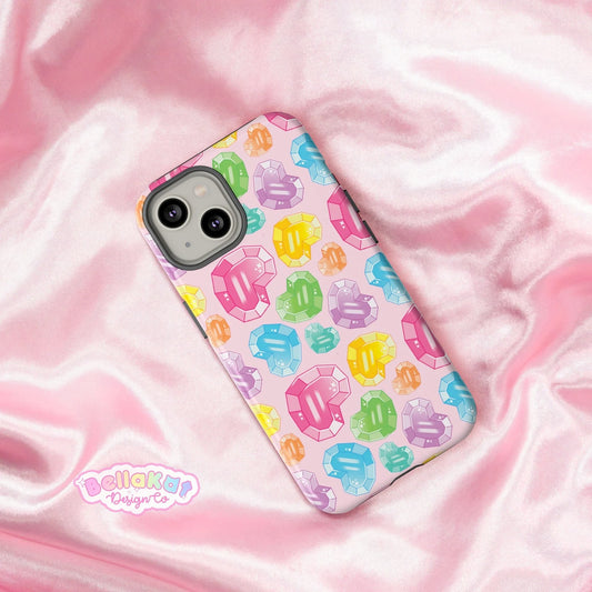 Kawaii Rainbow Crystal Gem Phone Case