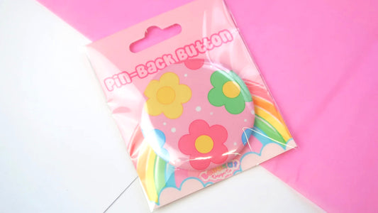 Cute Floral Print Button Badge