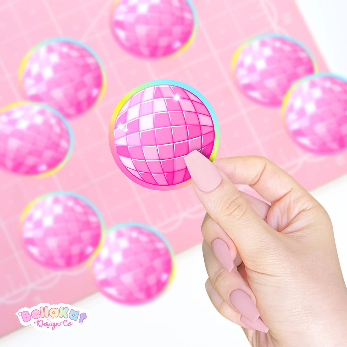 Disco Ball Pink Aesthetic Sticker