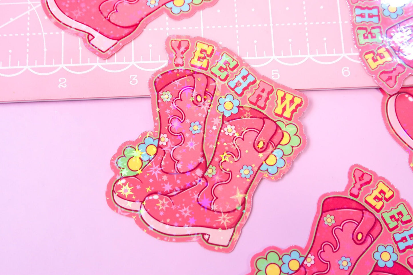 Cowgirl Boots Rainbow Western Yeehaw Sticker