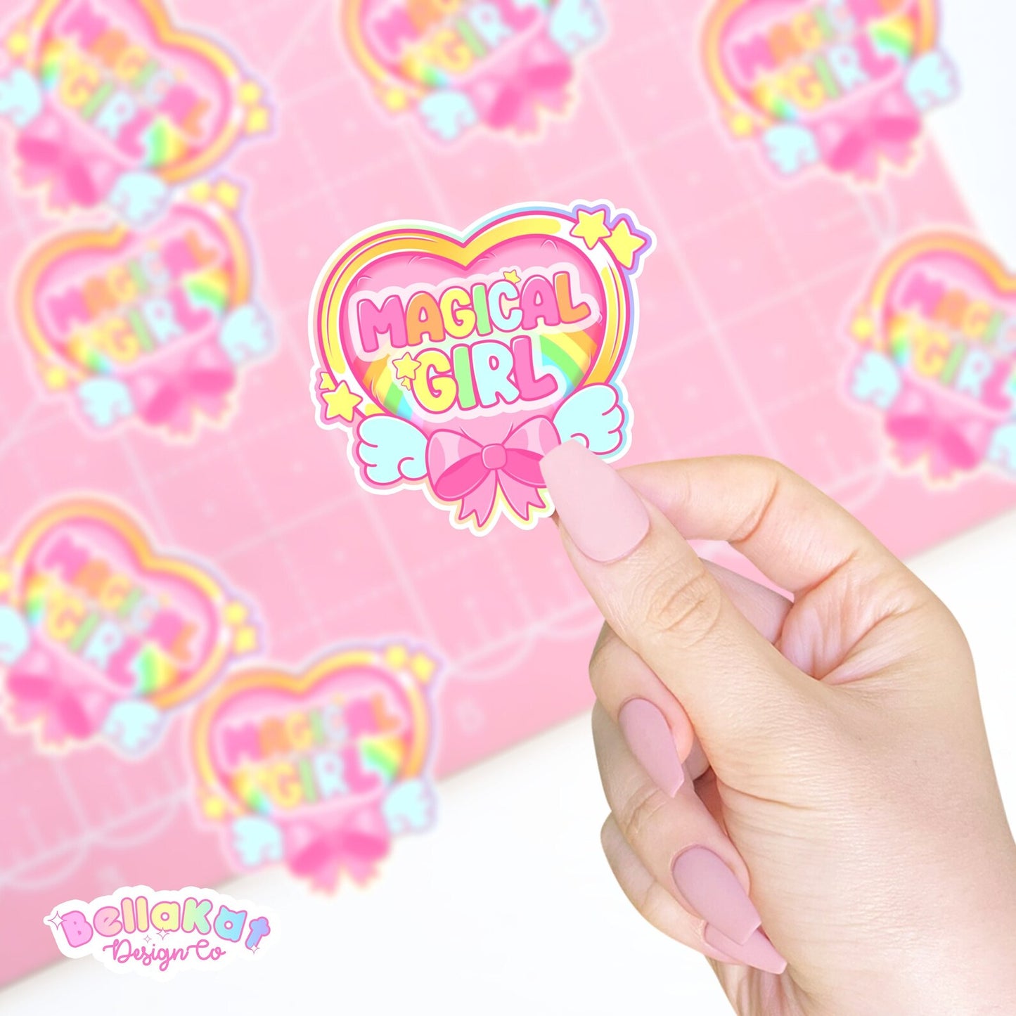 Magical Girl Rainbow Kawaii Heart Sticker