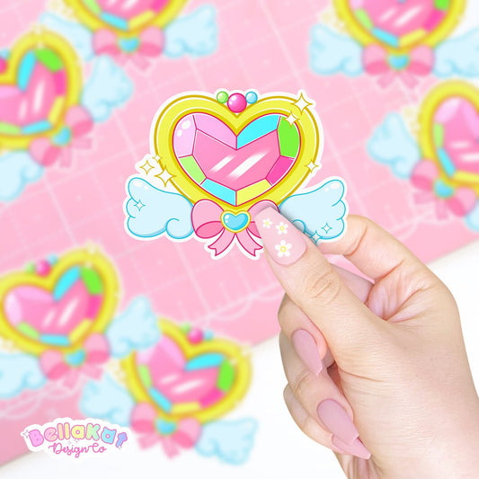 Crystal Heart Gem Magical Girl Sticker