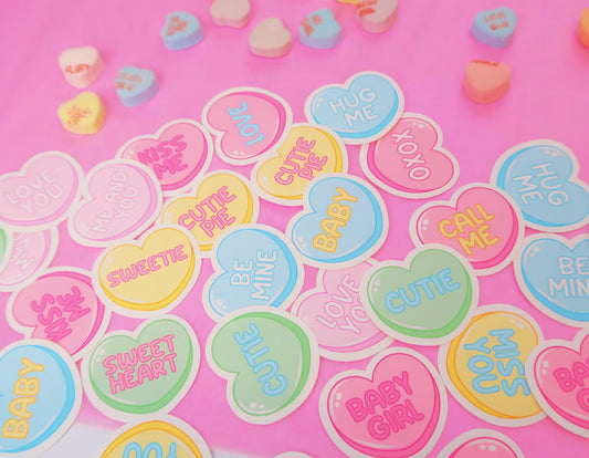 Valentine’s Day Aesthetic Candy Hearts Sticker Pack