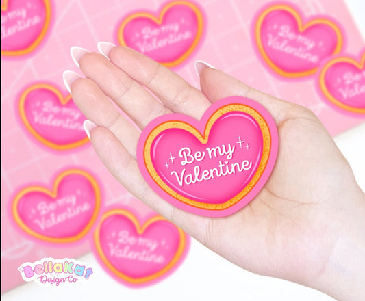 Be My Valentine Vday Cookie Sticker