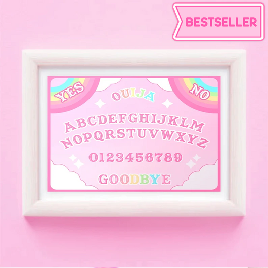 Kawaii Pink Ouija Board Art Print