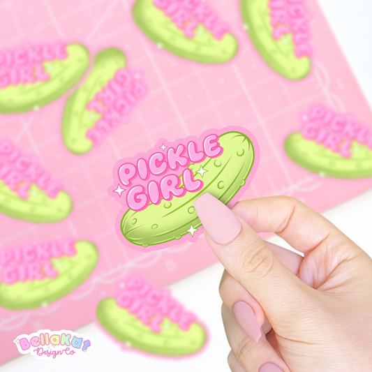 Pickle Girl Funny Cute Sticker