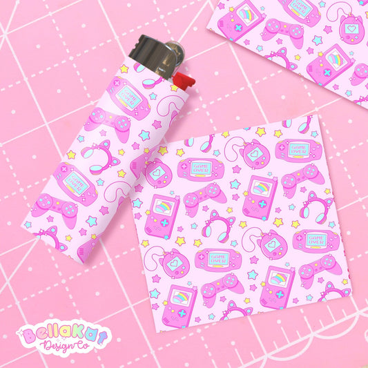 Kawaii Gamer Girl Pink Lighter Wraps