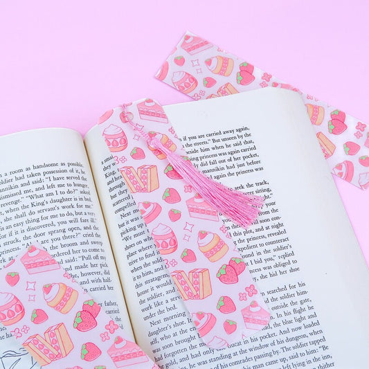 Kawaii Strawberry Shortcake Aesthetic Bakery Bookmark