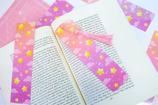 Holographic Sunset Starry Sky Lofi Aesthetic Bookmark