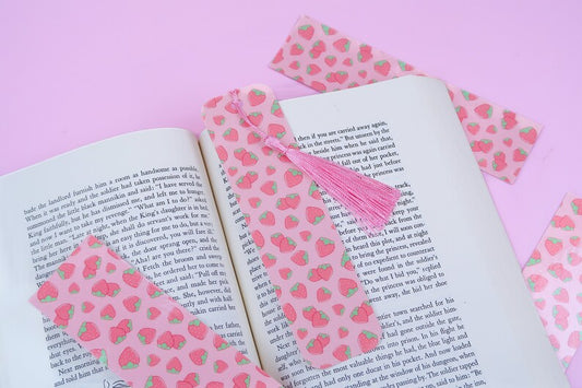 Pink Strawberry Summer Kawaii Aesthetic Bookmark