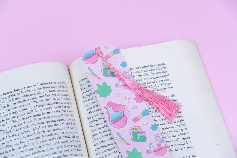 Pink Stoner Girl Bookmark