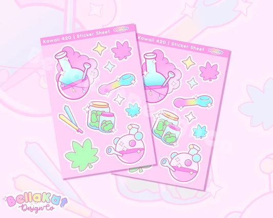 Pastel 420 Girl Sticker Sheet