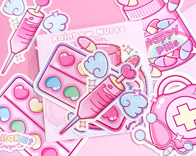 Rainbow Nurse Kawaii Sticker Pack