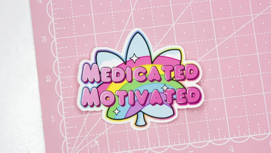 Medicated and Motivated Single Weed Sticker