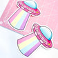 Alien UFO Rainbow Sticker